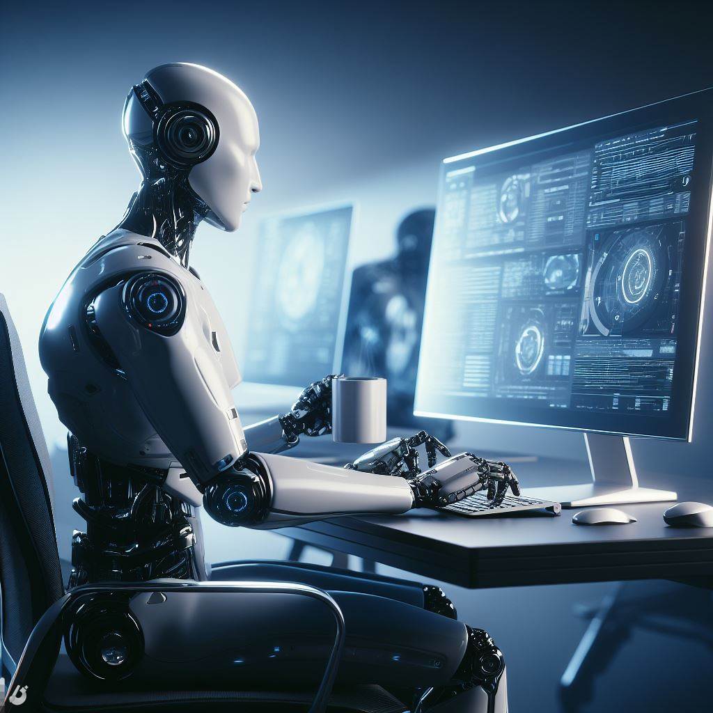 Robot usando un ordenador