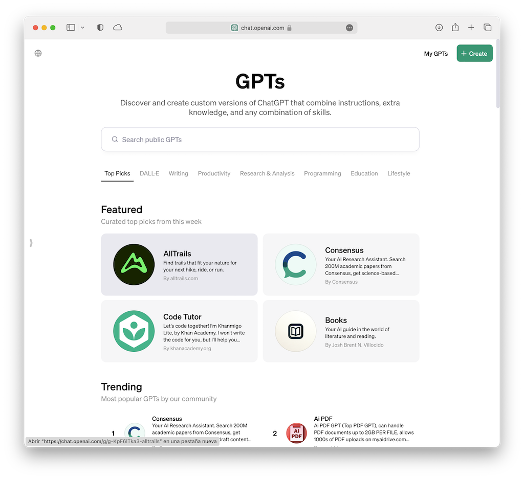 OpenAI lanza su tienda de GPTs